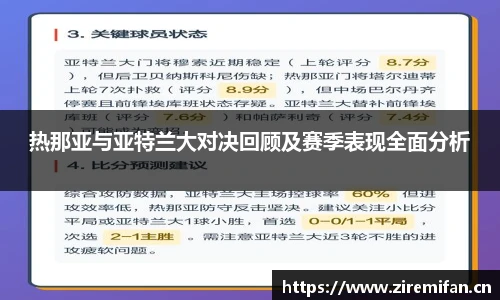 威廉体育williamhill热那亚与亚特兰大对决回顾及赛季表现全面分析